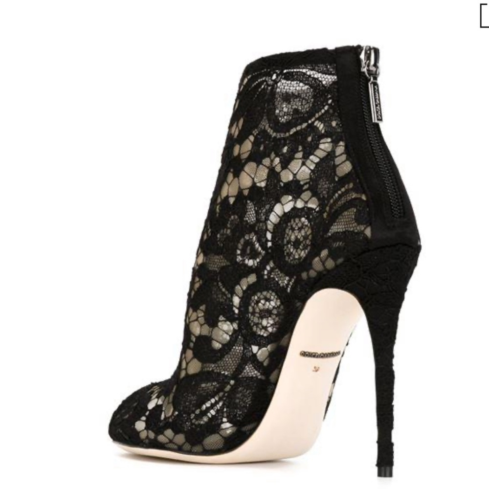 DOLCE & GABBANA FLORAL LACE BOOTIES sz 40 - Picture 3 of 5